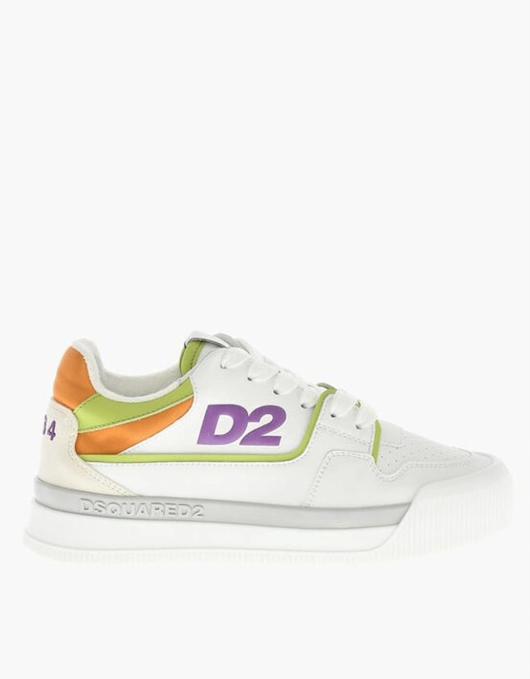 Lace-Up Leather Sneakers with Logo Women - White