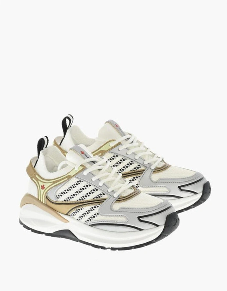 Rubber Sole Lace-Up Sneakers Women - White