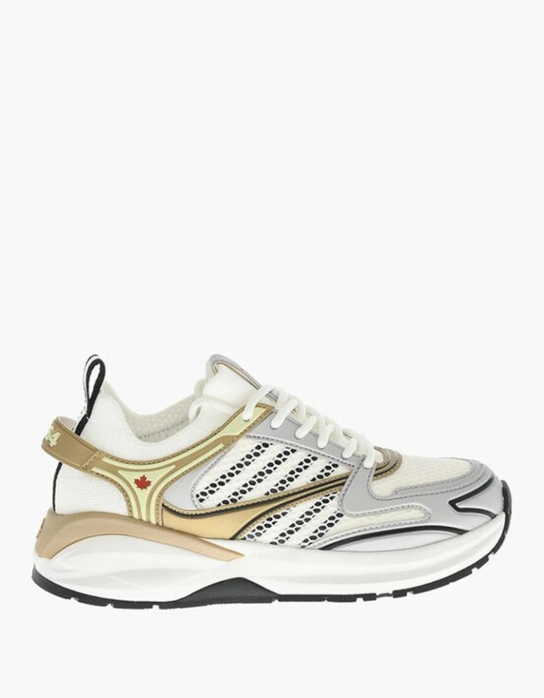 Rubber Sole Lace-Up Sneakers Women - White