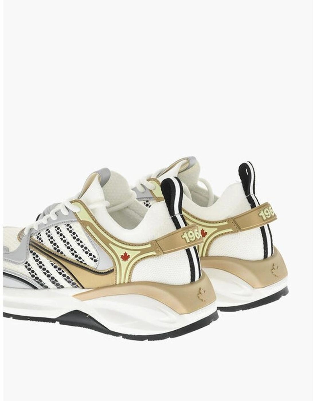 Rubber Sole Lace-Up Sneakers Women - White