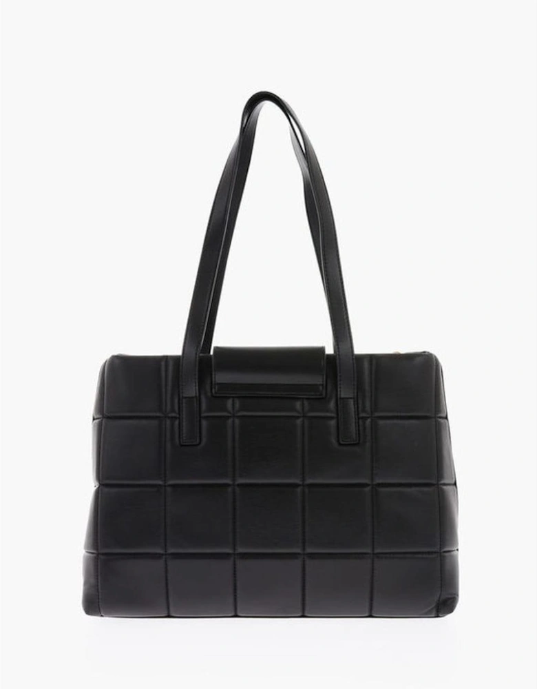 Handbag with Double Handle and Zip Closure Women - Black Tote Bags