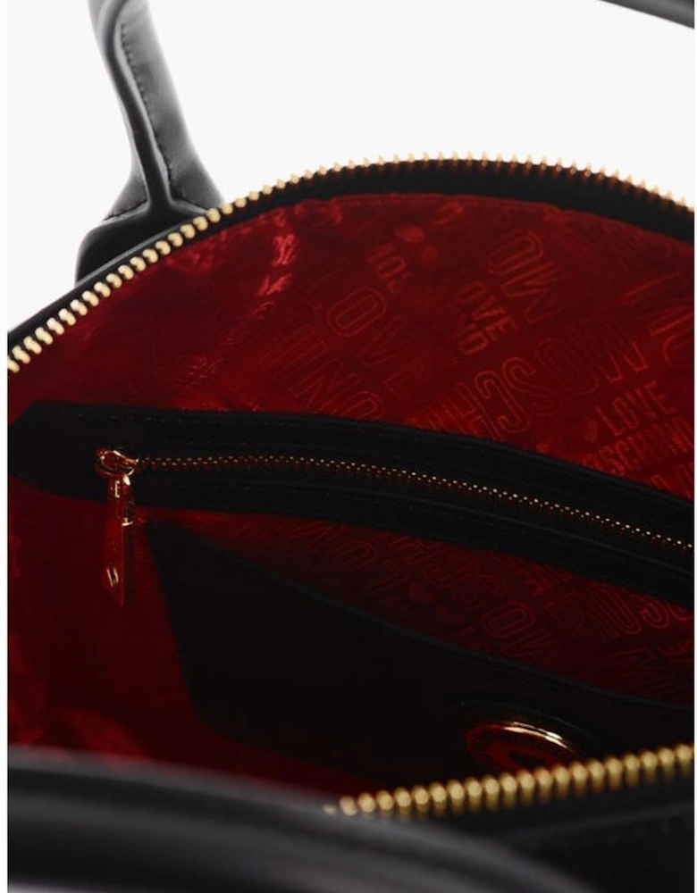 Eco-Leather Handbag with Adjustable and Removable Straps Women - Black