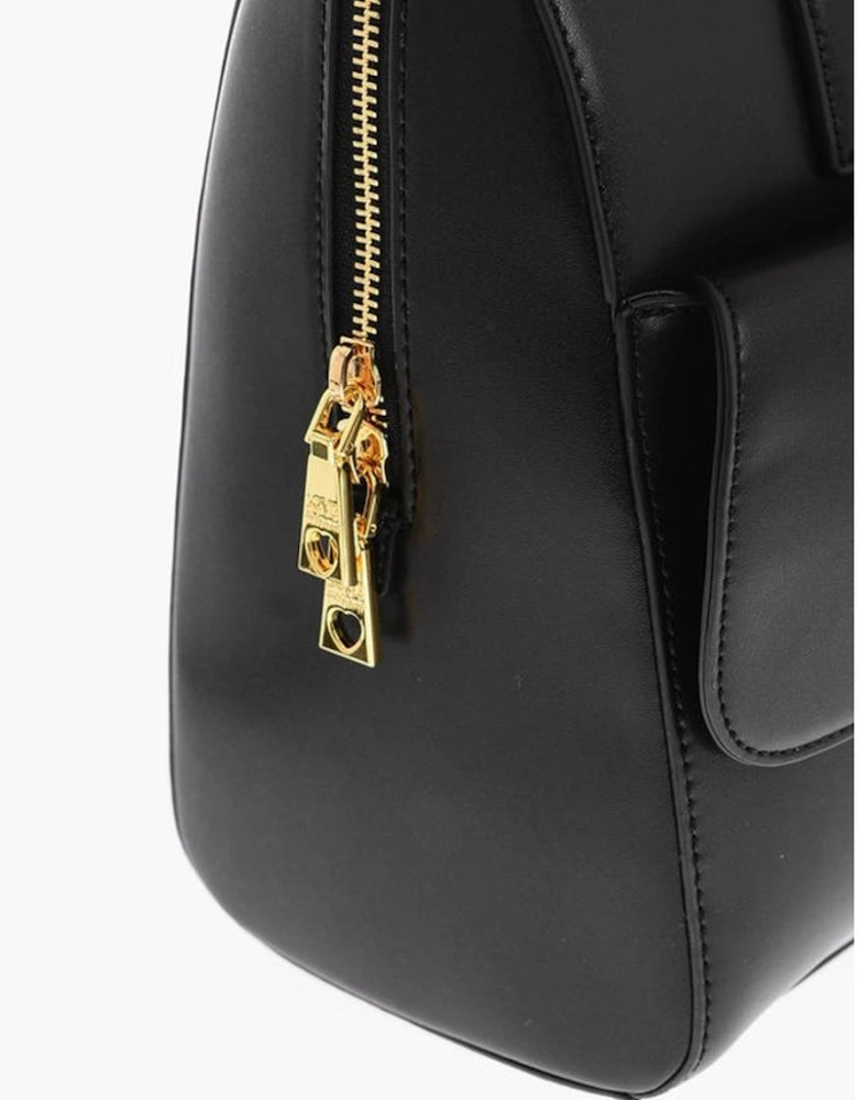 Eco-Leather Handbag with Adjustable and Removable Straps Women - Black