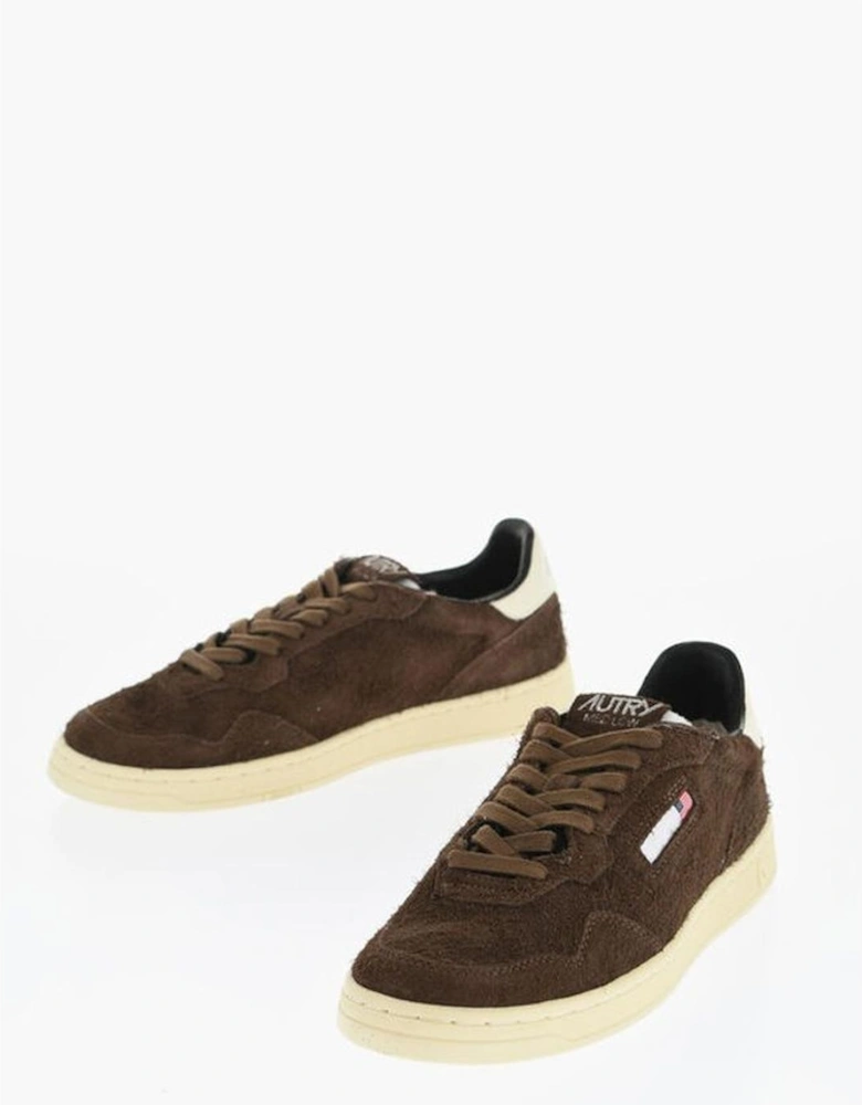 Suede Lace-Up Sneakers with Rubber Sole Women - Brown