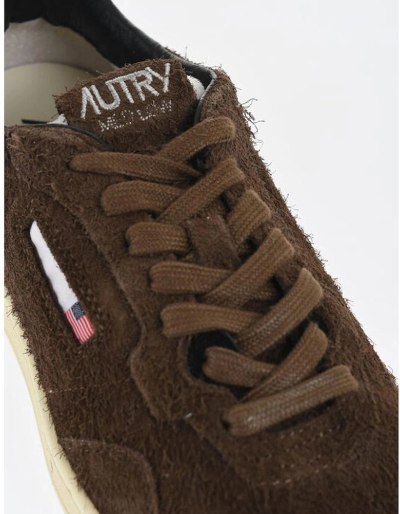 Suede Lace-Up Sneakers with Rubber Sole Women - Brown