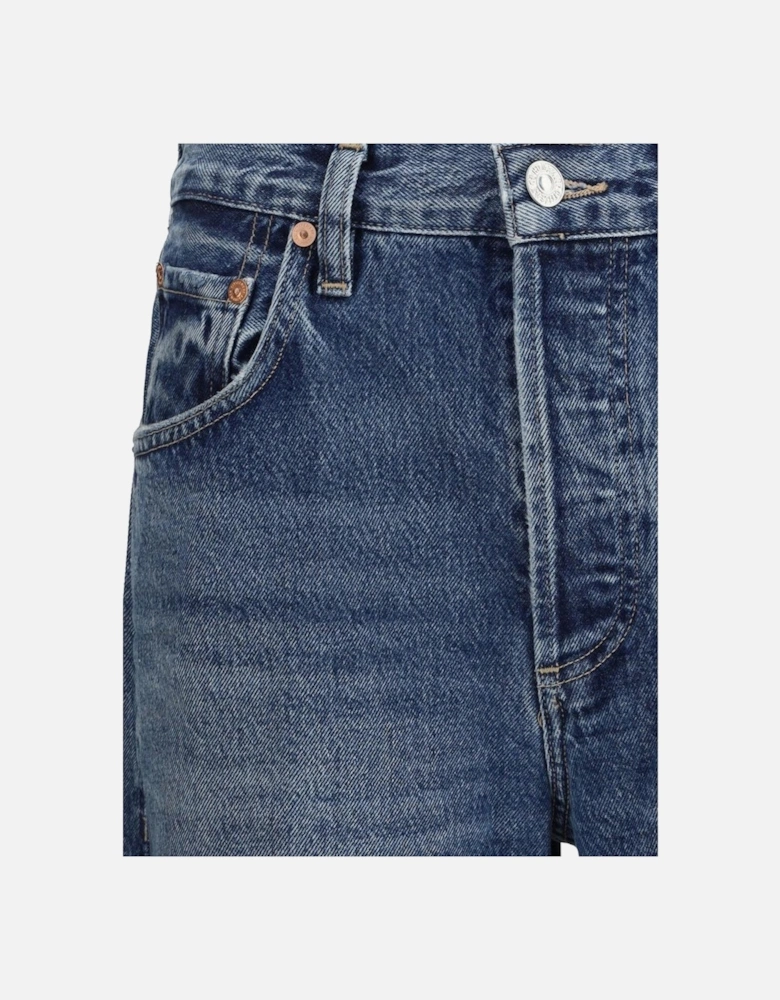 Dahlia Cotton Jeans with Logoed Leather Patch Women - Blue Jeans