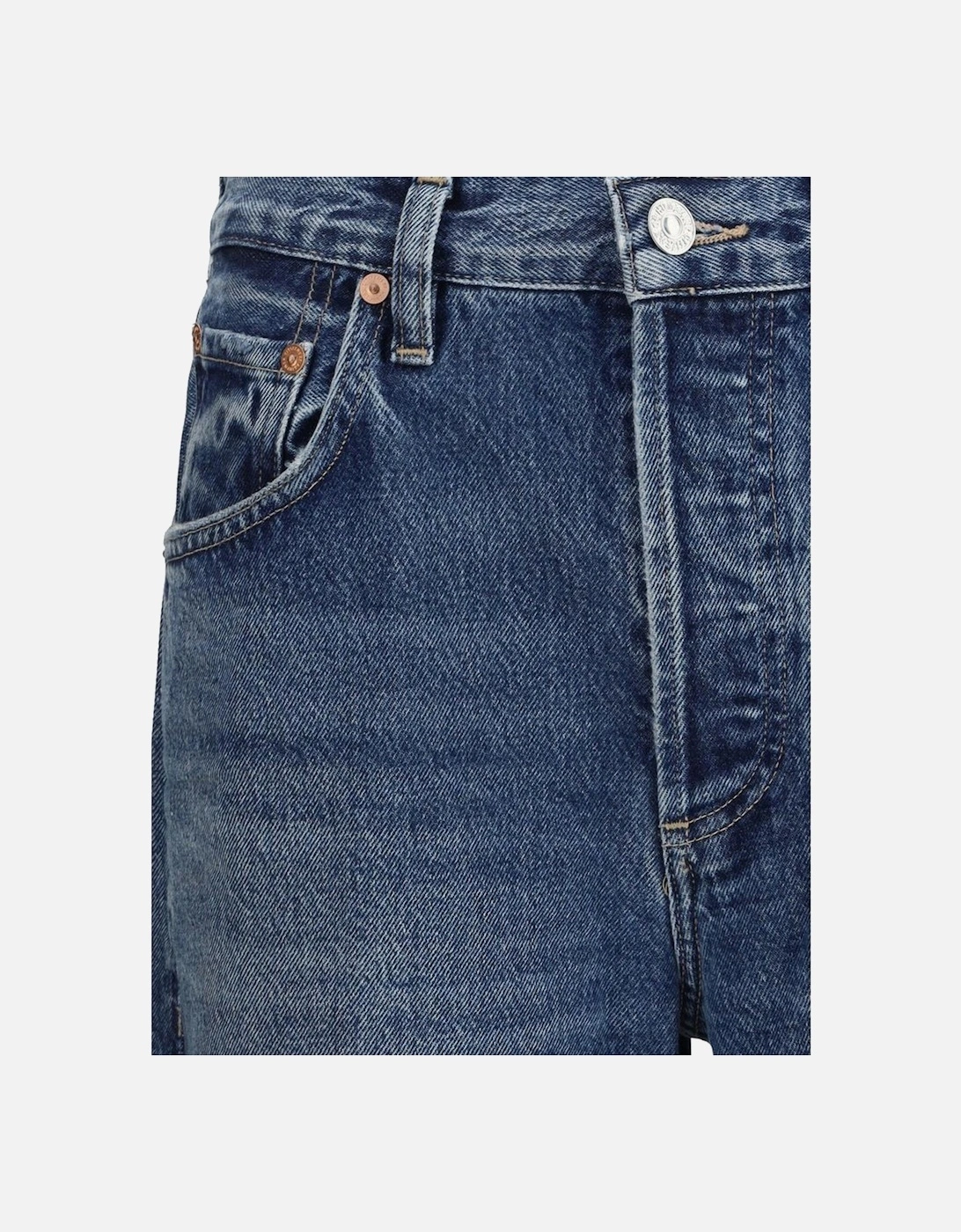 Dahlia Cotton Jeans with Logoed Leather Patch Women - Blue Jeans