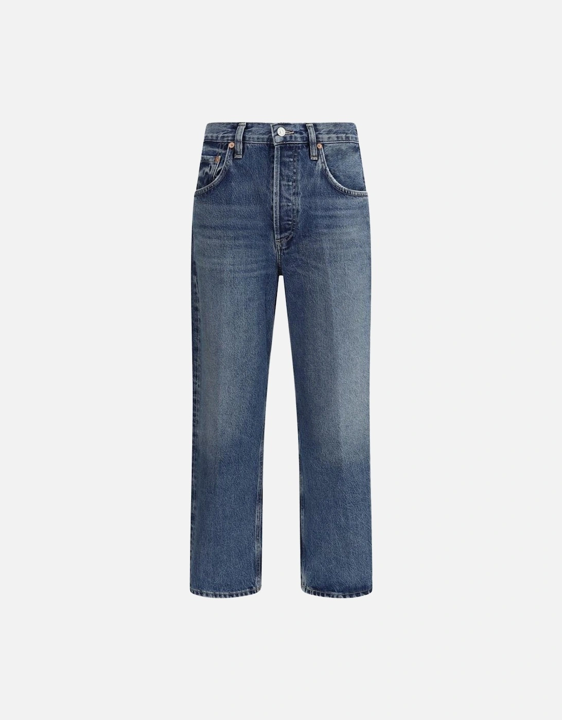 Dahlia Cotton Jeans with Logoed Leather Patch Women - Blue Jeans, 4 of 3