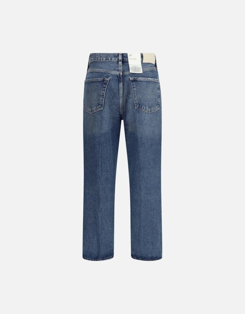 Dahlia Cotton Jeans with Logoed Leather Patch Women - Blue Jeans