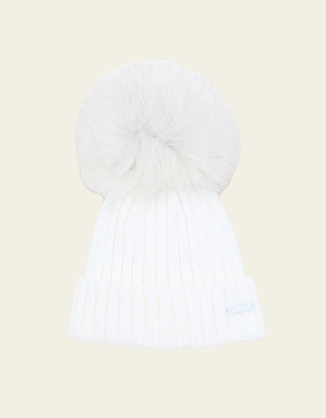 Ivory Knit Faux Fur Hat, 3 of 2