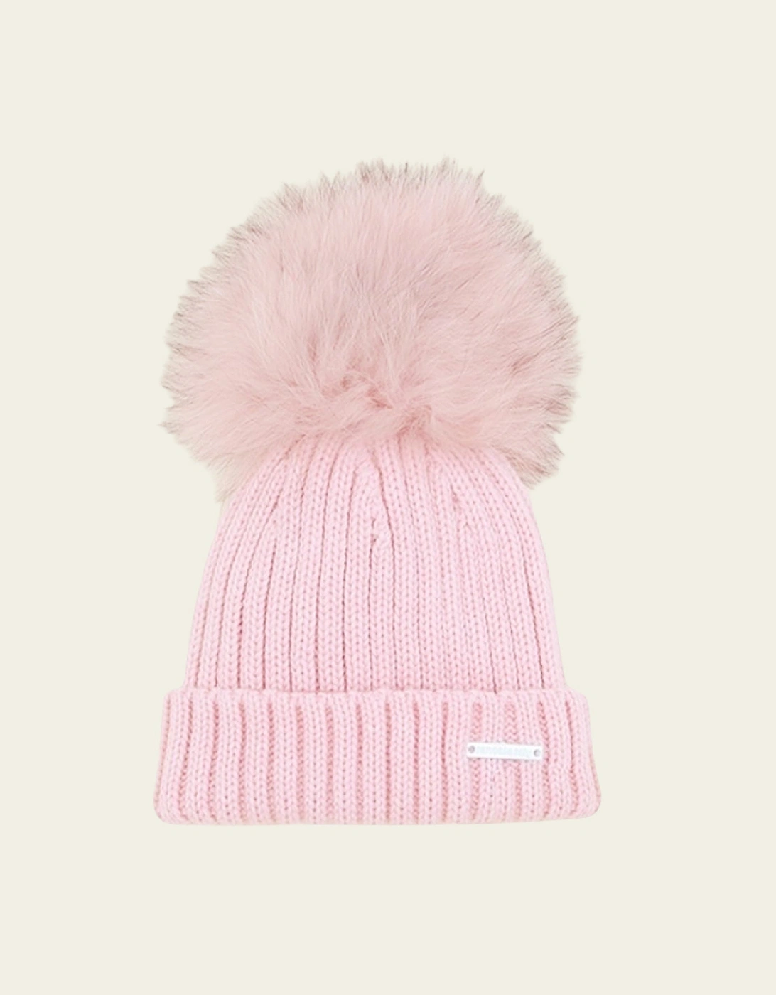 Powder Pink Knit Faux Fur Hat, 4 of 3