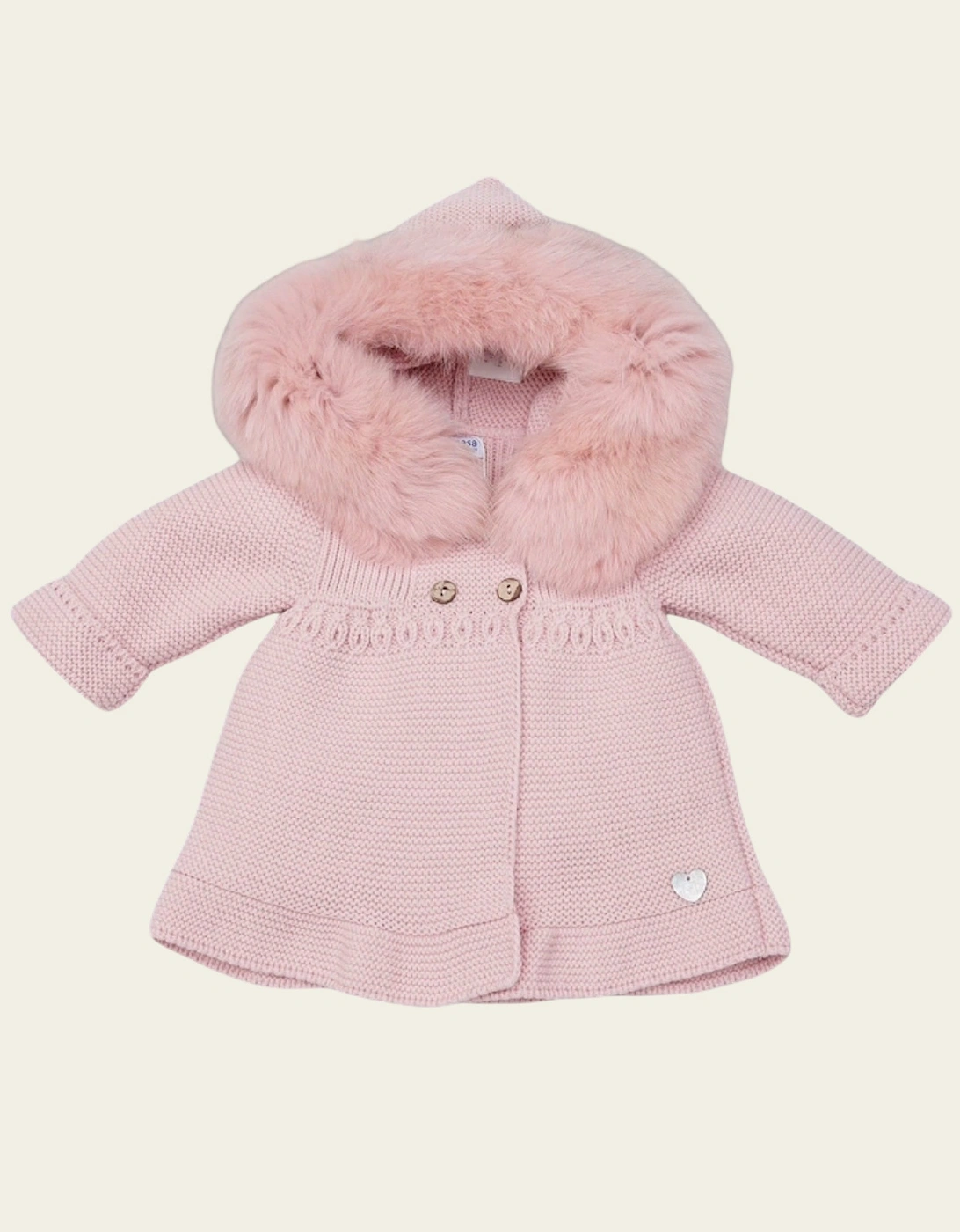Powder Pink Knit A Line Faux Fur Cardigan, 5 of 4