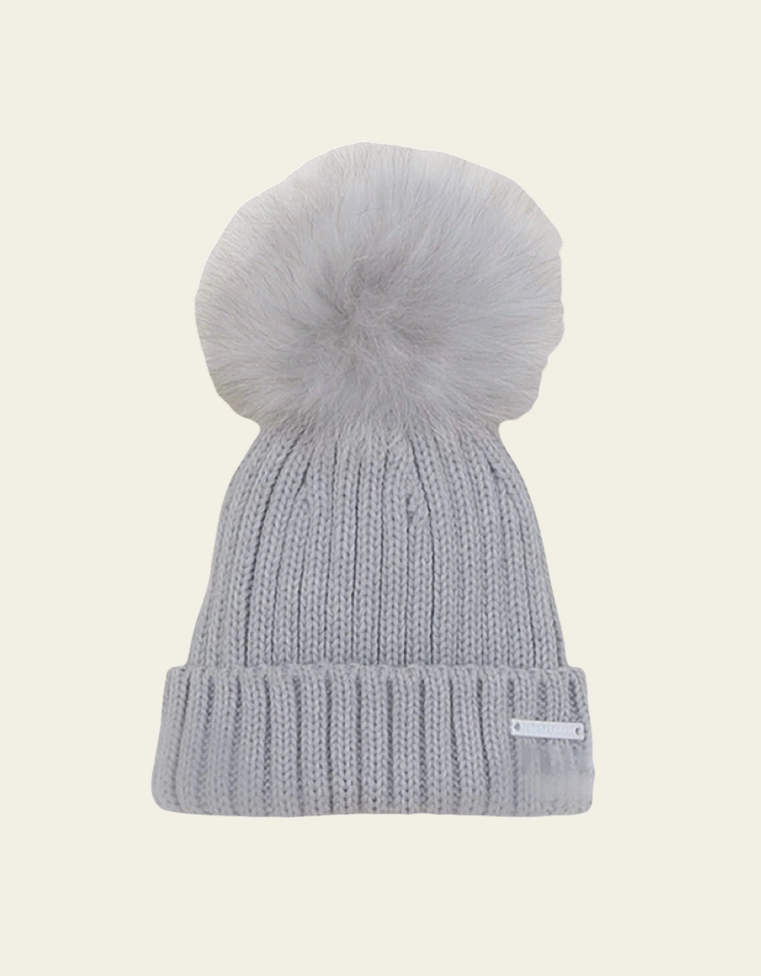 Grey Knit Faux Fur Hat, 3 of 2