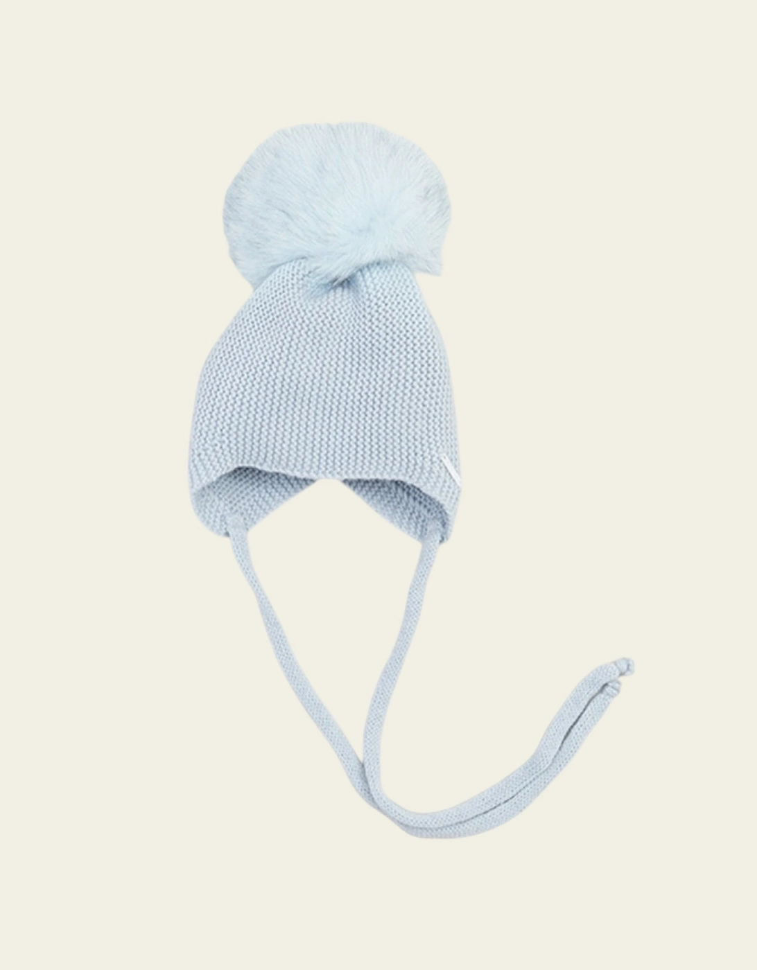 Powder Blue Knit Faux Fur Tie Hat, 7 of 6