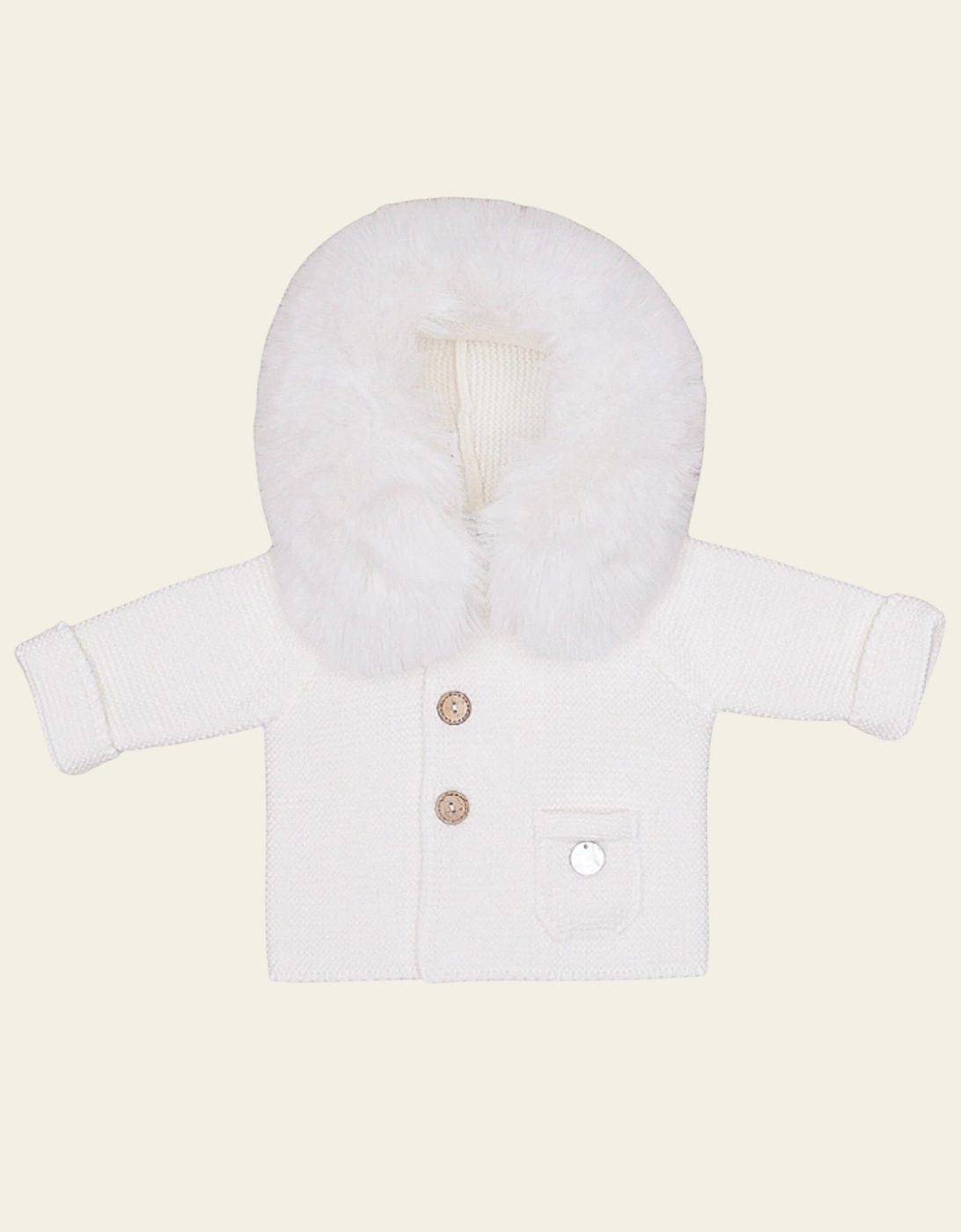 Ivory Knit Faux Fur Cardigan, 6 of 5
