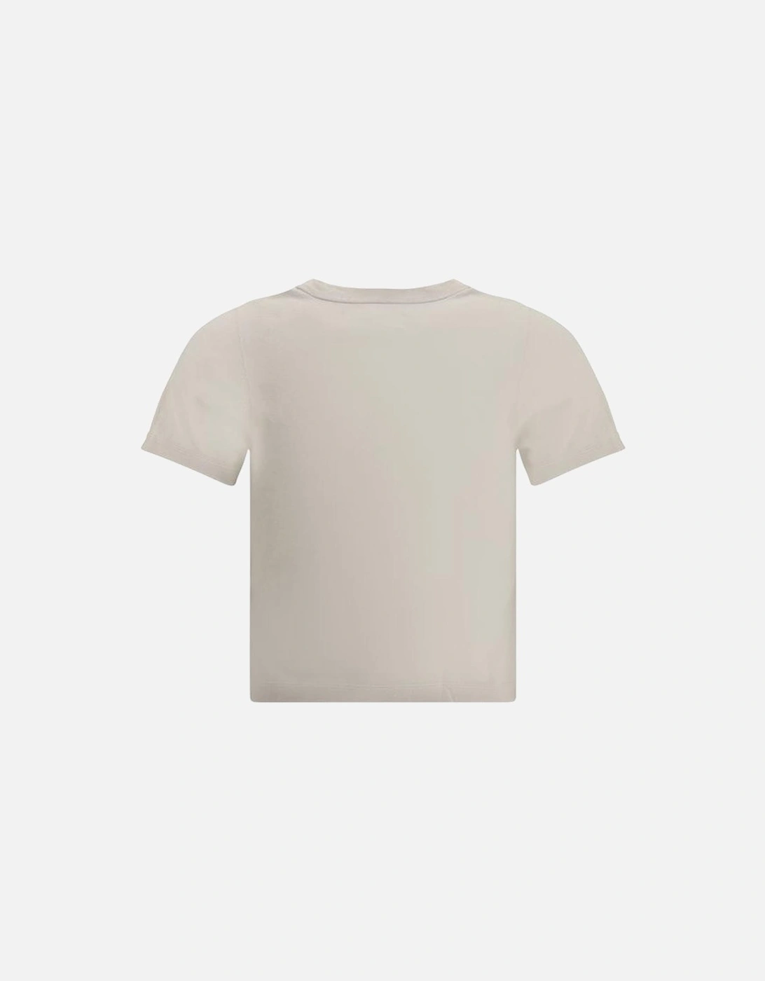 Cropped Cashmere-Cotton Knit T-Shirt Women - Cream