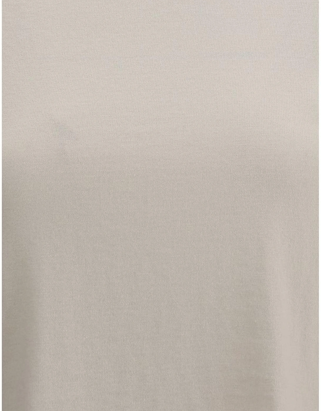 Cropped Cashmere-Cotton Knit T-Shirt Women - Cream