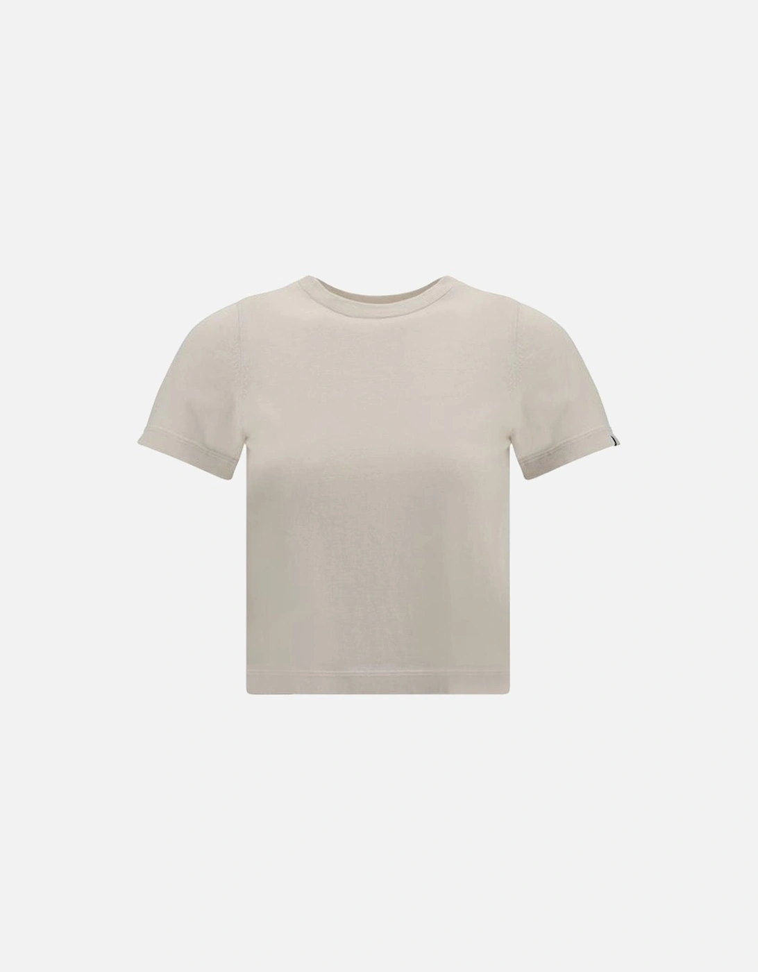 Cropped Cashmere-Cotton Knit T-Shirt Women - Cream, 4 of 3