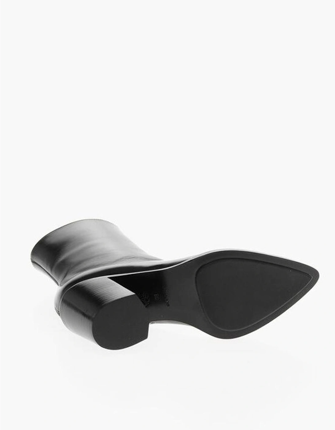 Leather Boots with Zip and Contrasting Details Women - Black