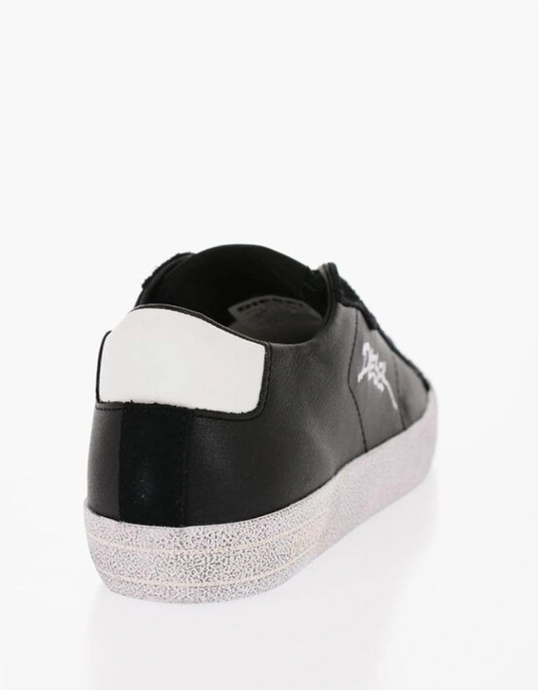Lace-Up Eco-Leather Sneakers with Rubber Sole Women - Black