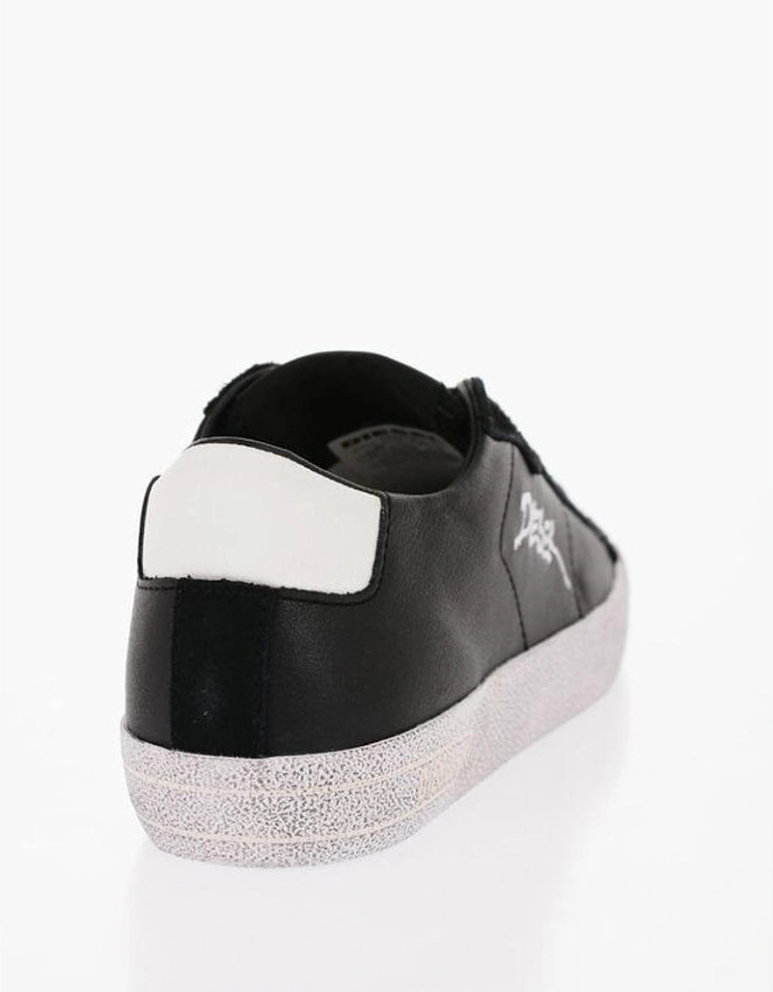 Lace-Up Eco-Leather Sneakers with Rubber Sole Women - Black