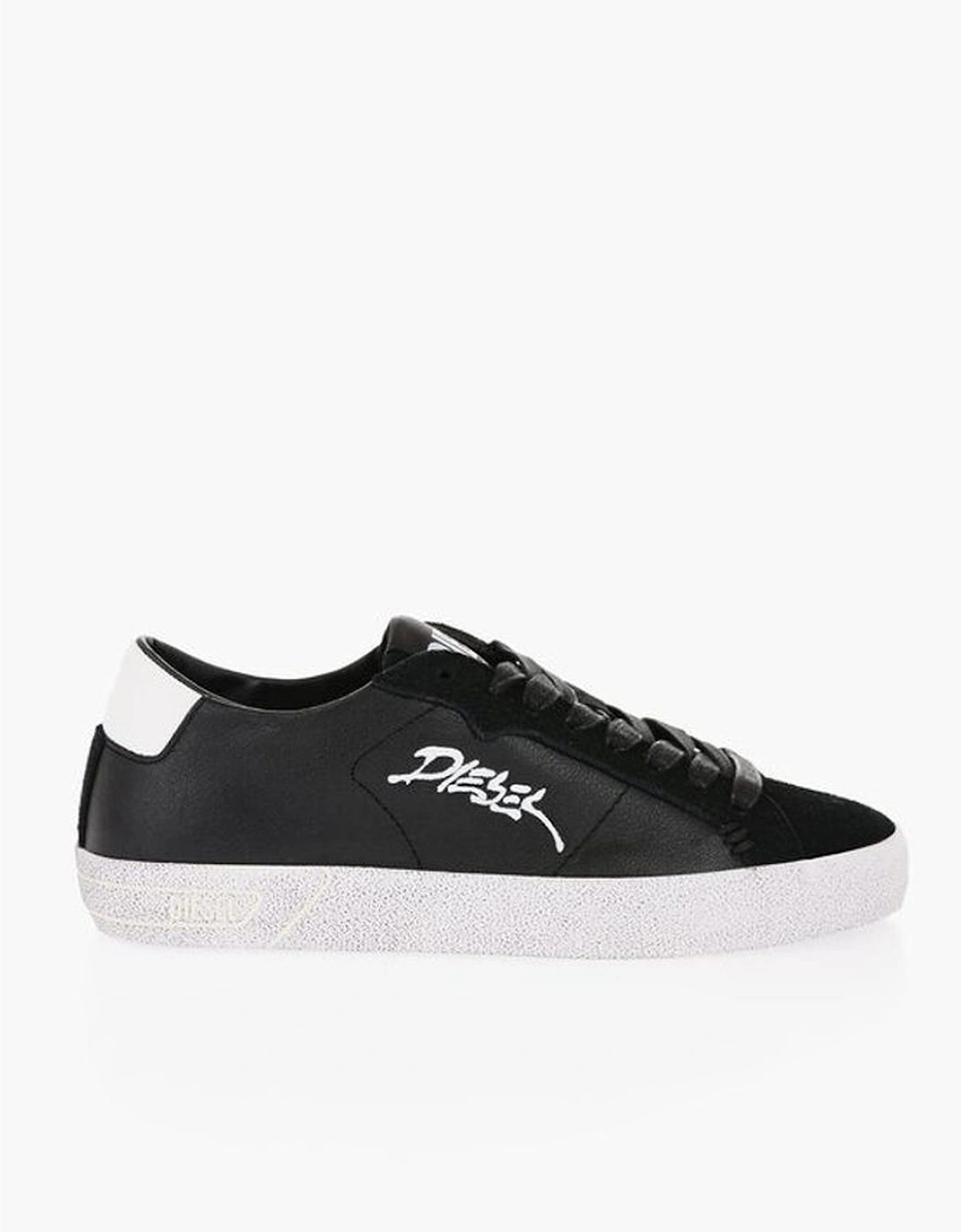 Lace-Up Eco-Leather Sneakers with Rubber Sole Women - Black