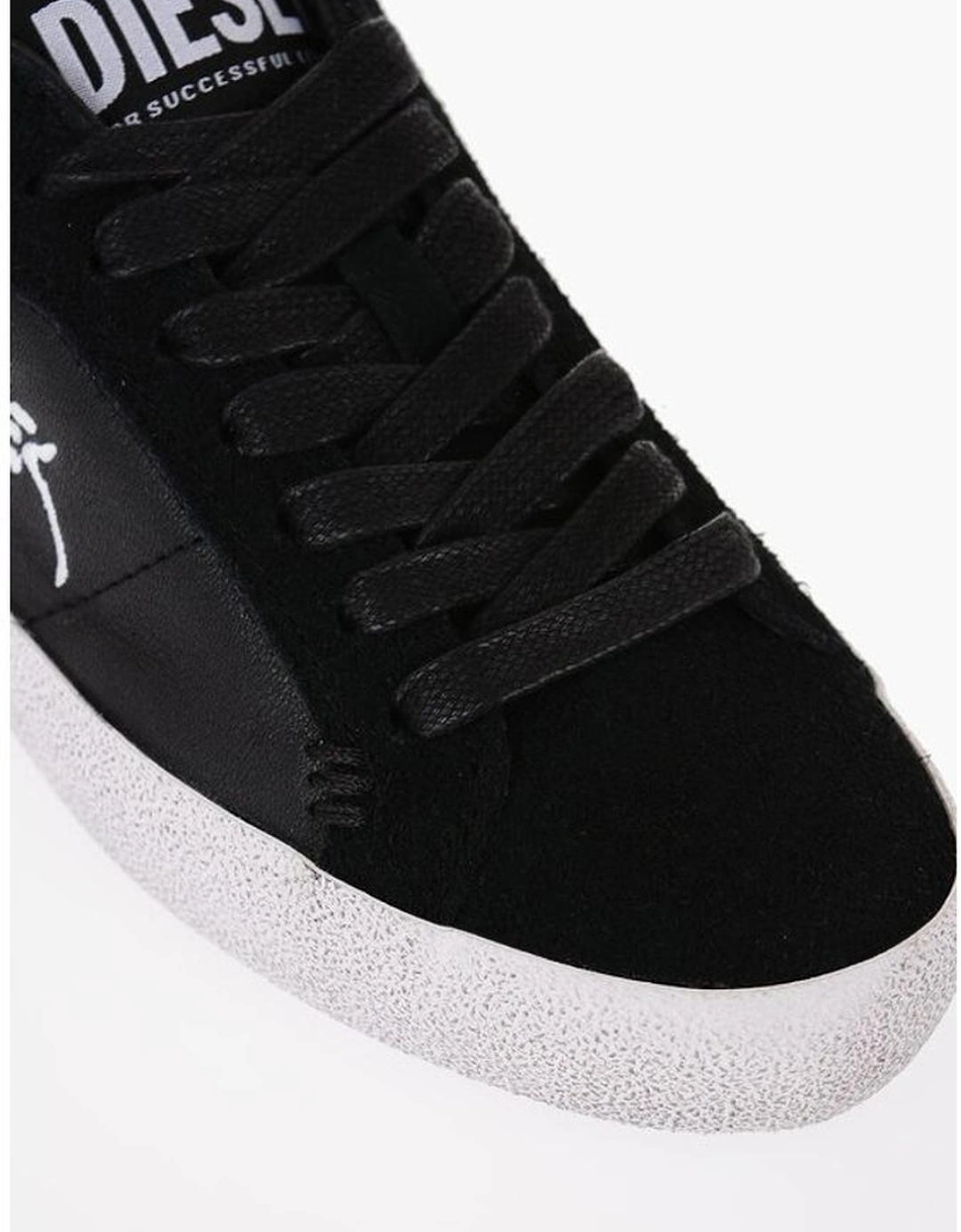 Lace-Up Eco-Leather Sneakers with Rubber Sole Women - Black