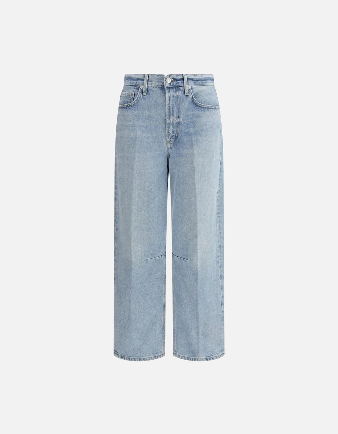 Miro Cotton Mid-Rise Jeans with Leather Patch Women - Light Blue Jeans, 4 of 3