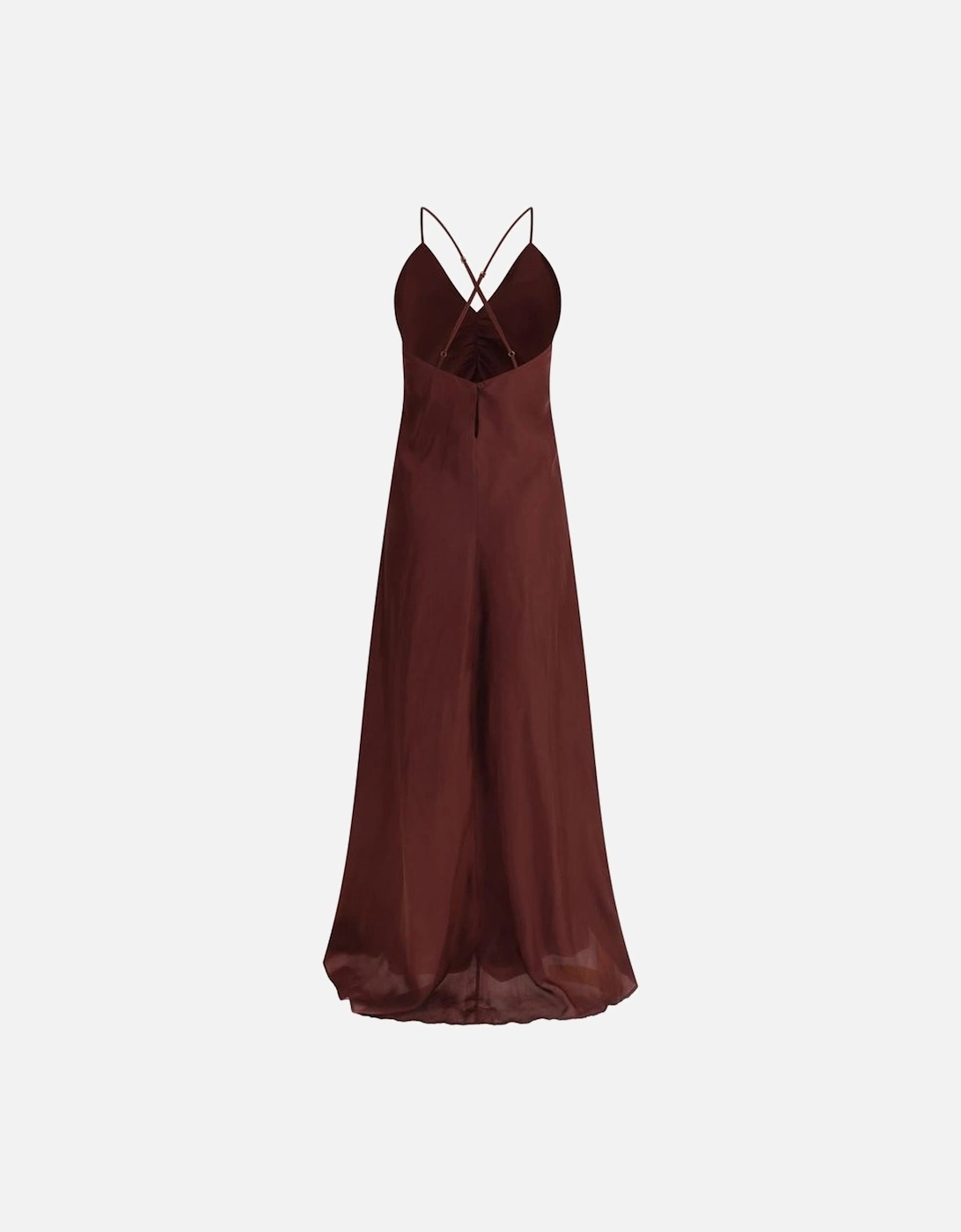 Silk Habotai Dress with Crisscross Straps Women - Bordeaux Dresses