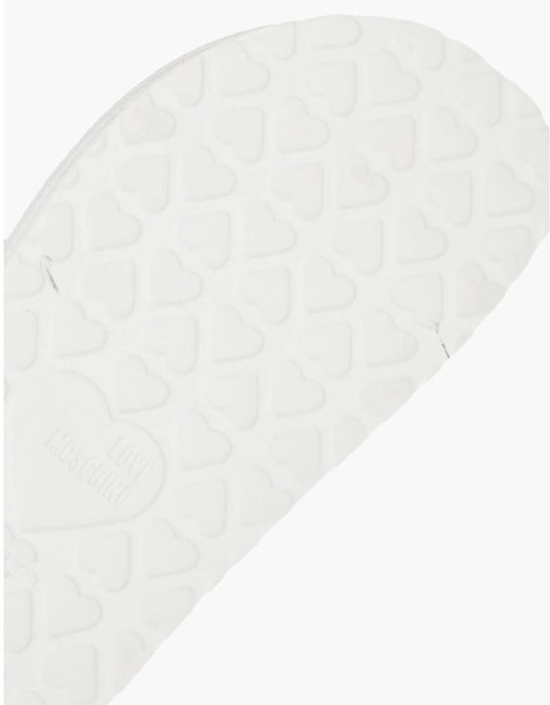 Rubber Sole Buckled Logo Sneakers Women - White Sandals