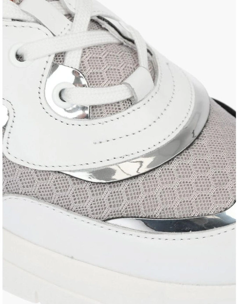 Leather and Canvas Lace-Up Sneakers Women - White