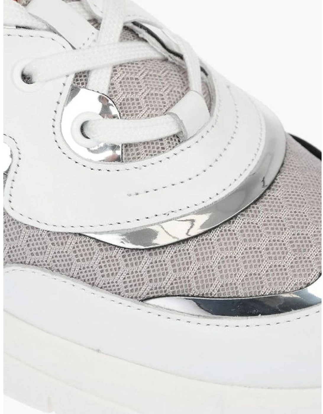 Leather and Canvas Lace-Up Sneakers Women - White