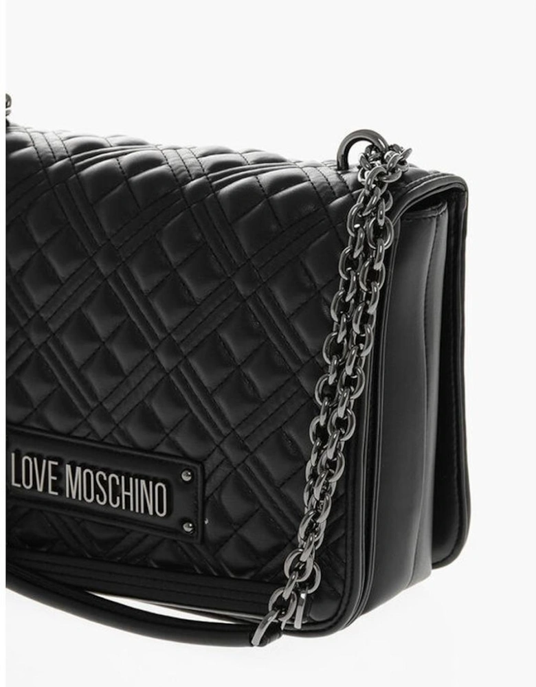 Eco-Leather Logo Shoulder Bag Women - Black