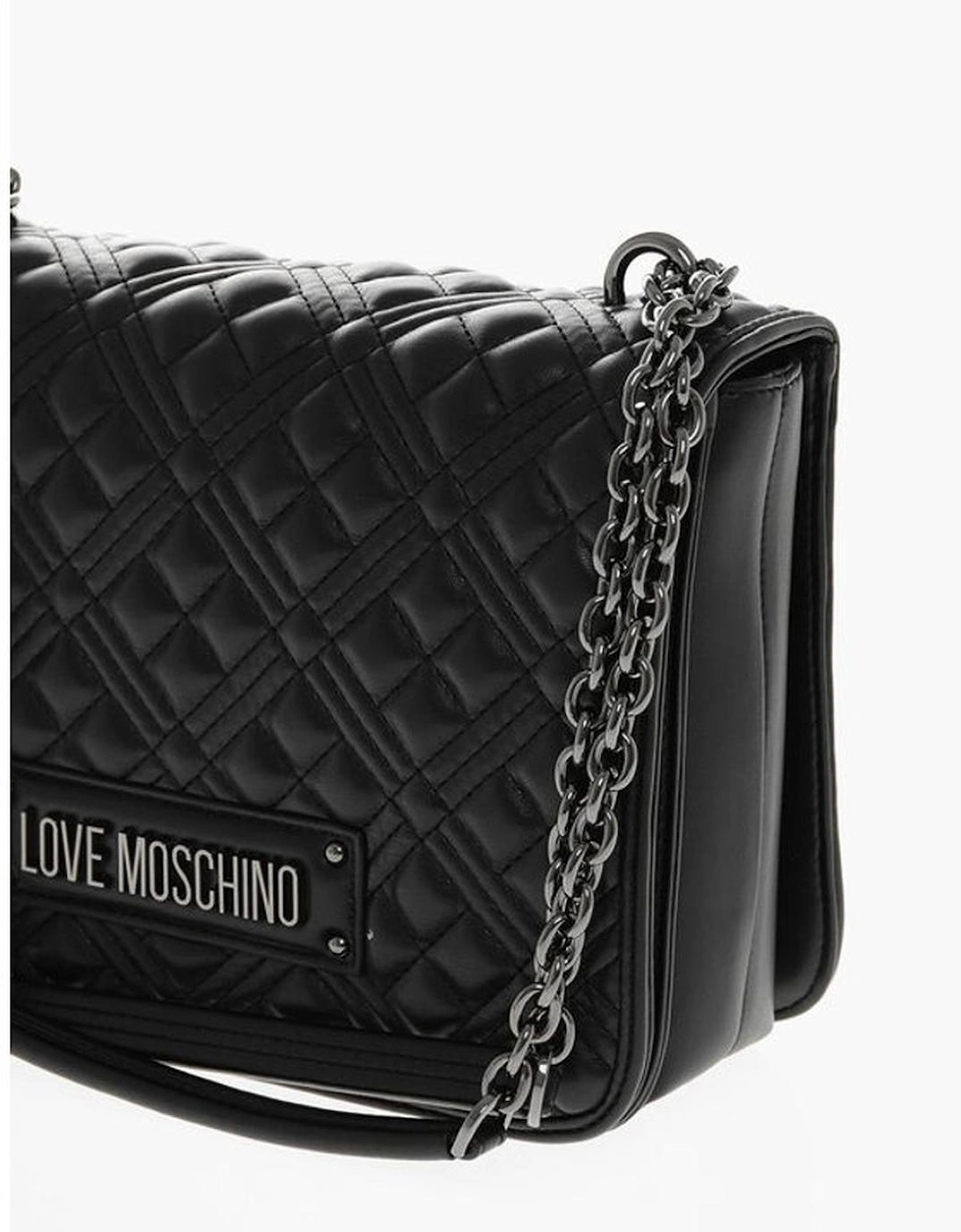 Eco-Leather Logo Shoulder Bag Women - Black