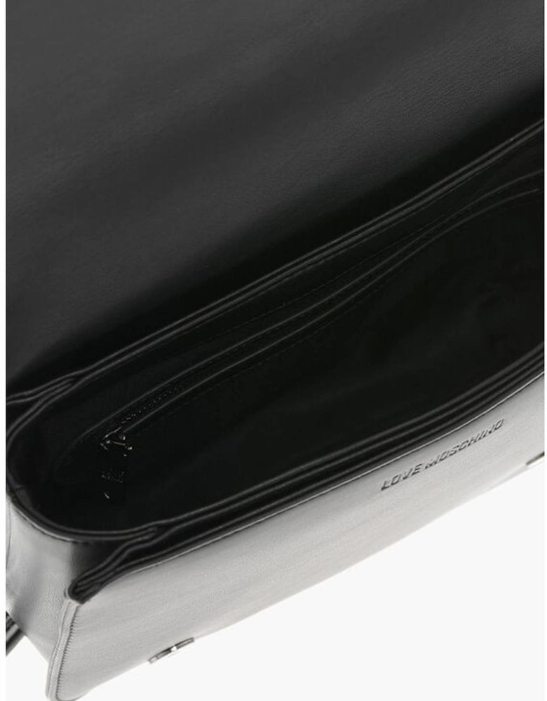 Eco-Leather Logo Shoulder Bag Women - Black