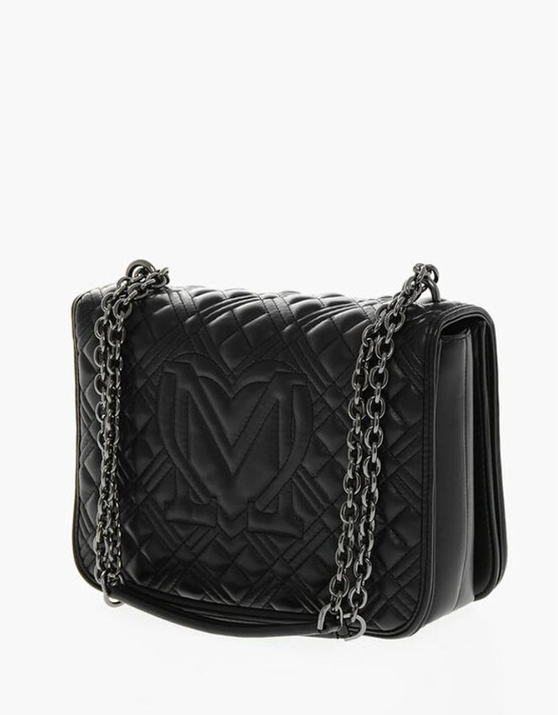 Eco-Leather Logo Shoulder Bag Women - Black