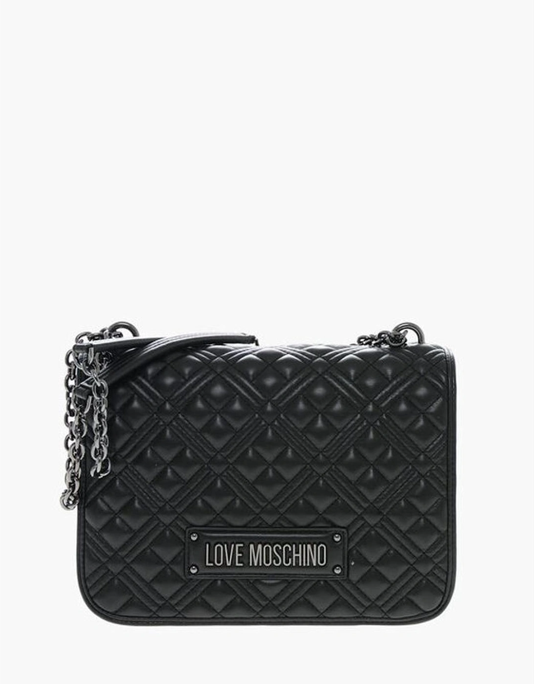 Eco-Leather Logo Shoulder Bag Women - Black, 6 of 5