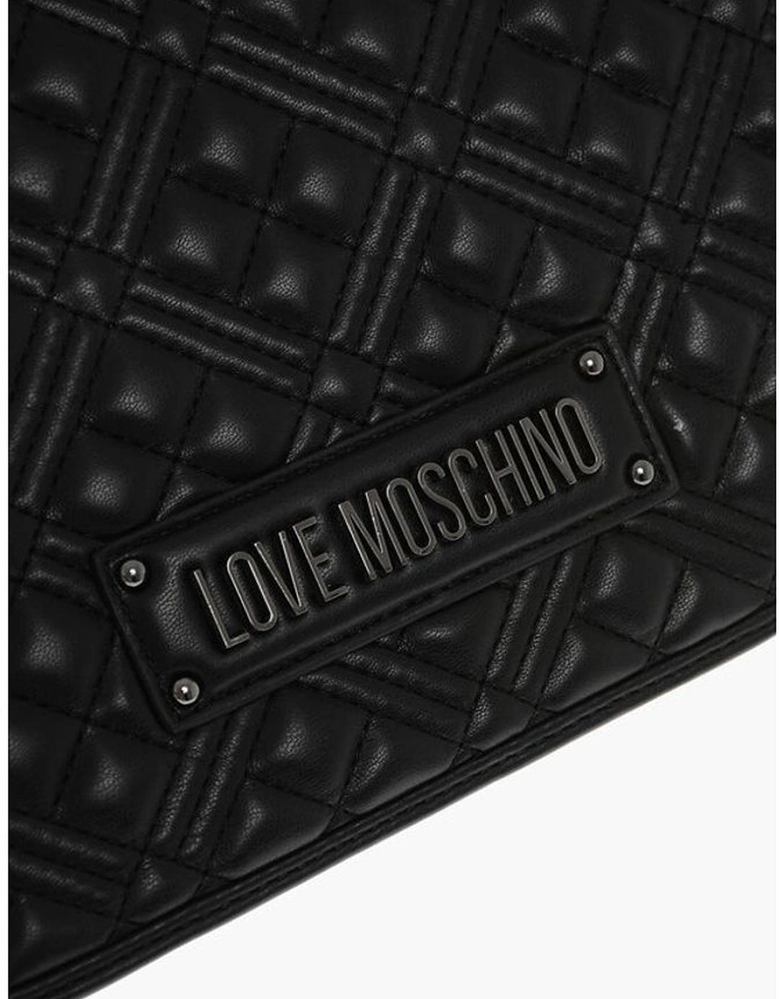 Eco-Leather Logo Shoulder Bag Women - Black