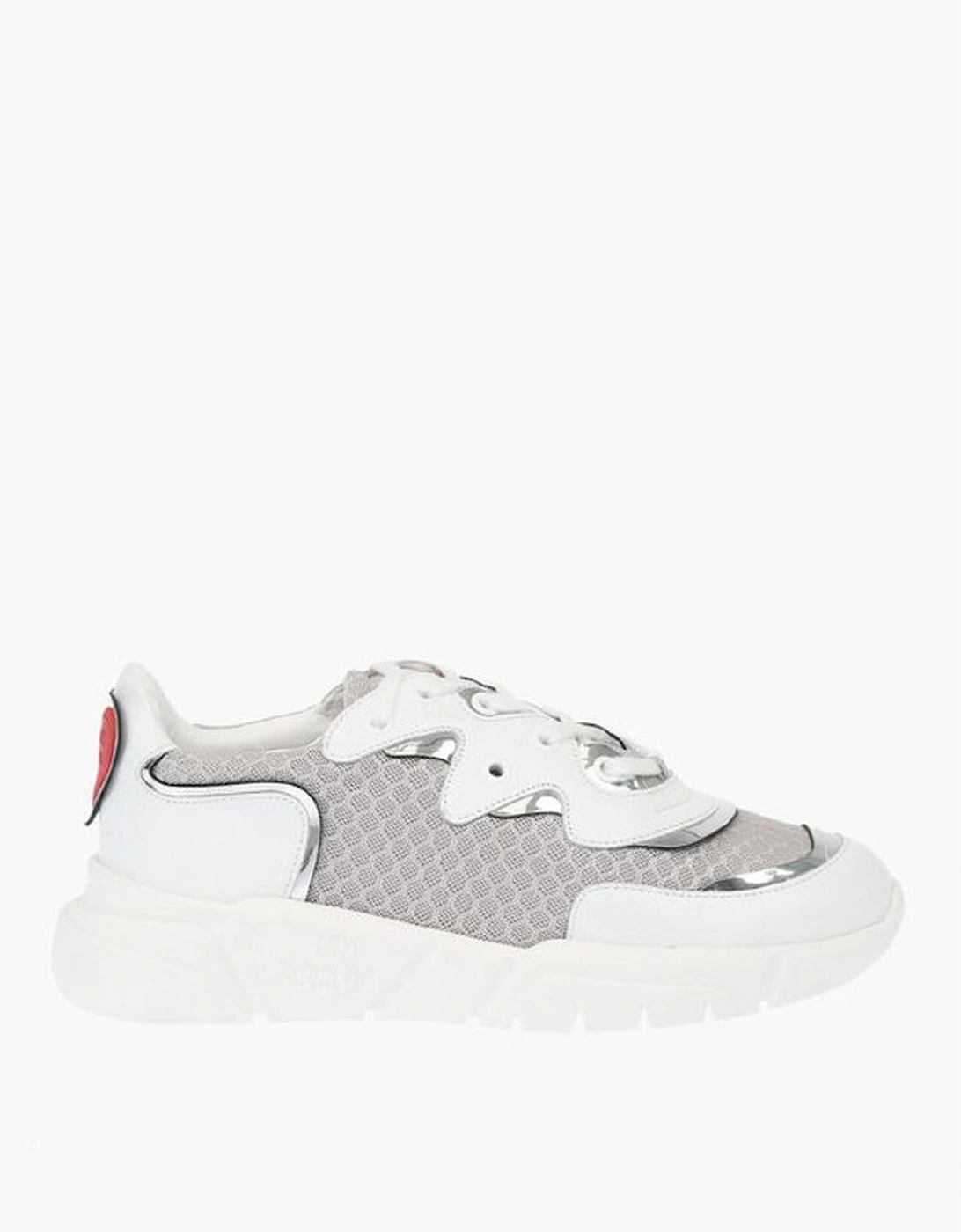 Leather and Canvas Lace-Up Sneakers Women - White