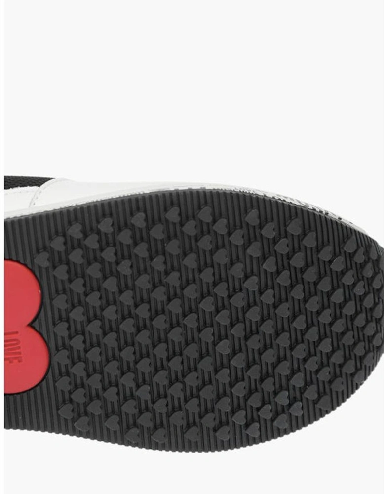Lace-up Rubber Sole Round Toe Sneakers Women - Black And White