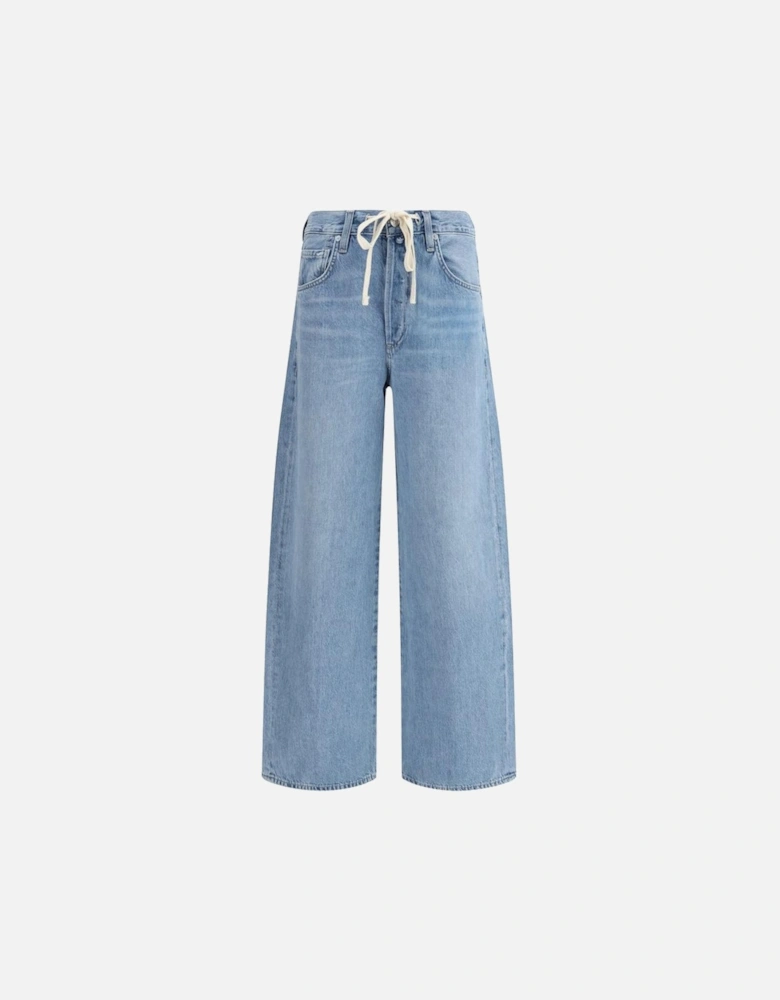 High Waist Five-Pocket Cotton Jeans Women - Light Blue Jeans