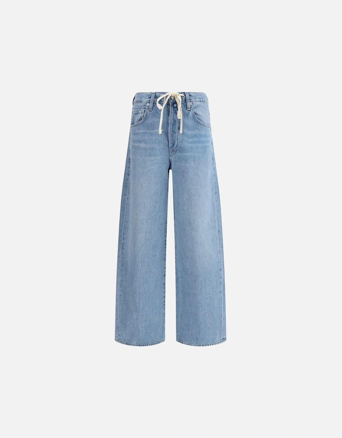 High Waist Five-Pocket Cotton Jeans Women - Light Blue Jeans, 4 of 3