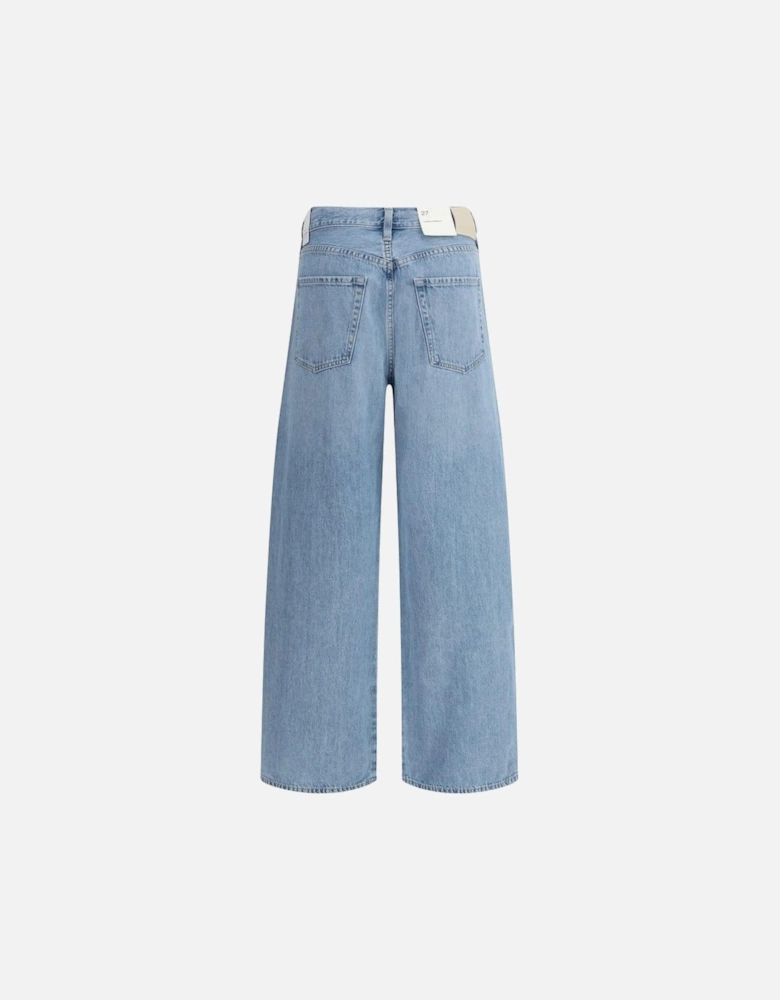 High Waist Five-Pocket Cotton Jeans Women - Light Blue Jeans