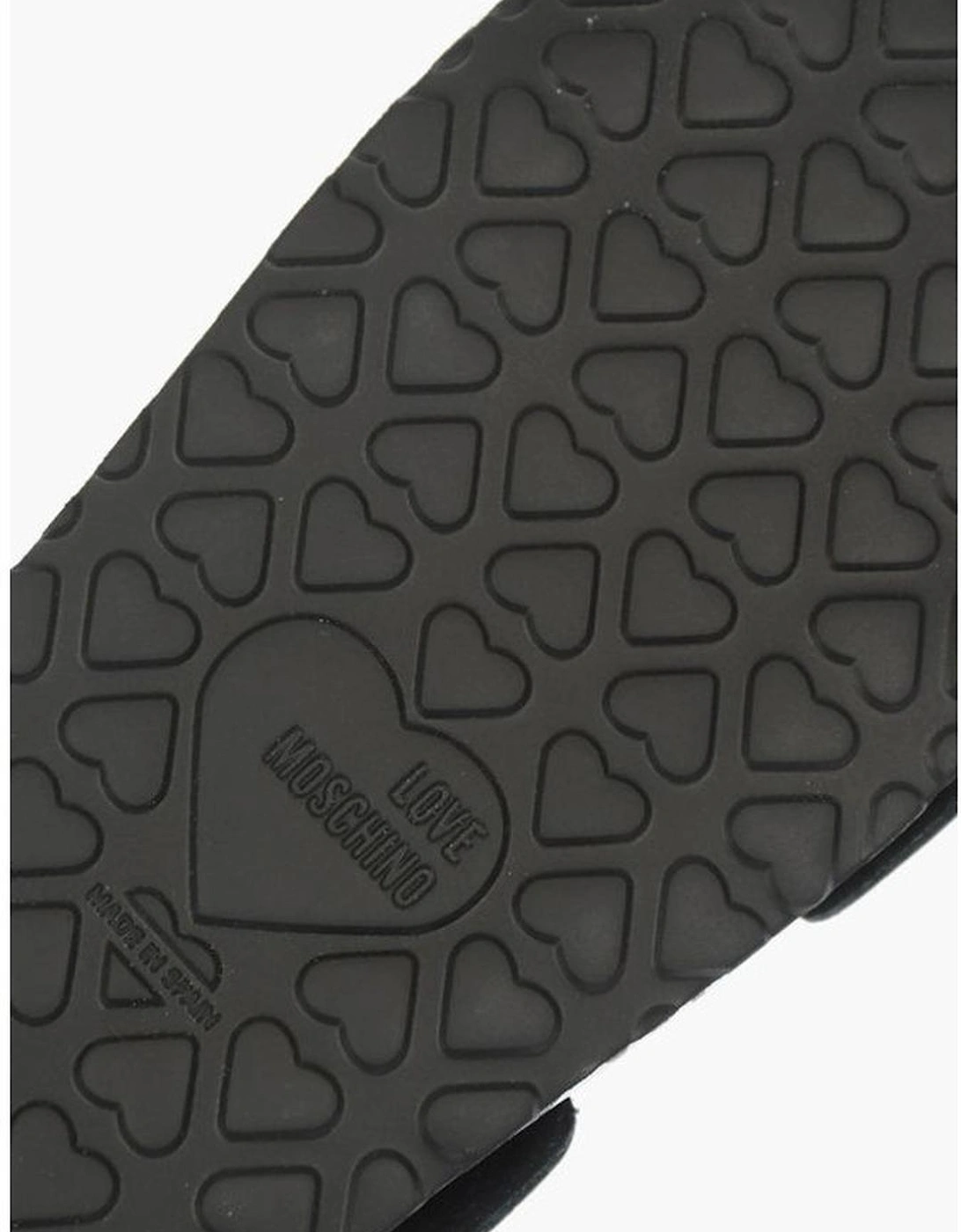 Leather Buckle Sandals with Rubber Sole Women - Black And White