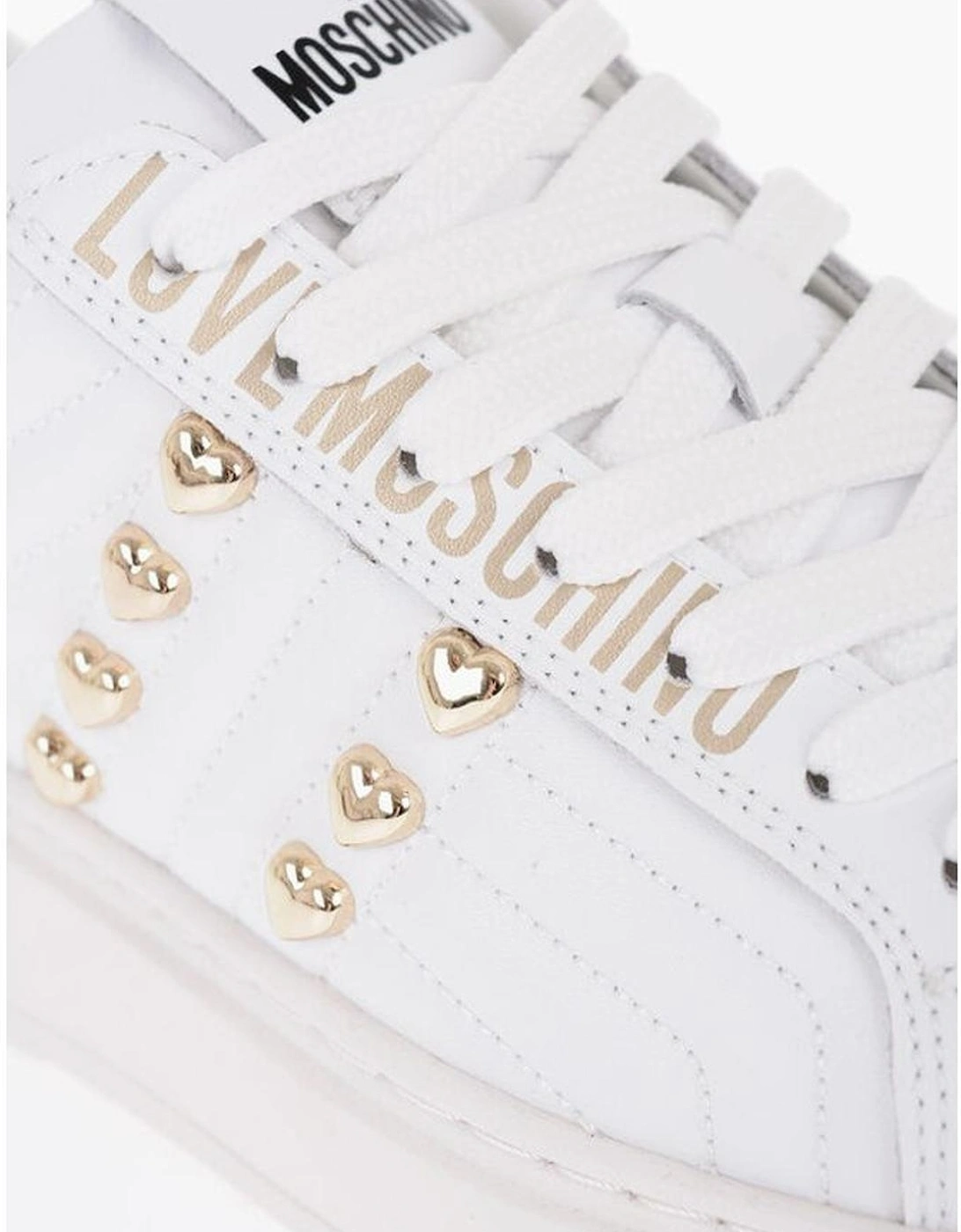 Leather Canvas Lace-up Sneakers Women - White