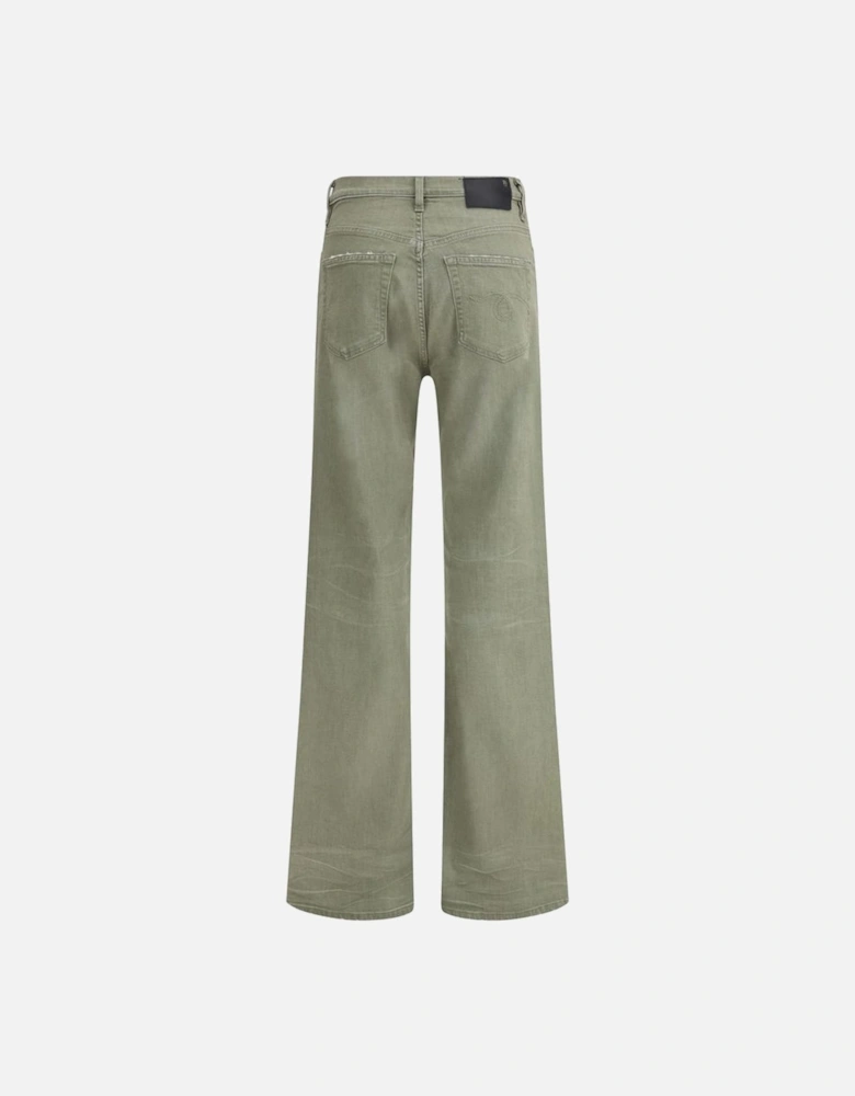 Jane Flare Jeans with Belt Loops Women - Green Jeans