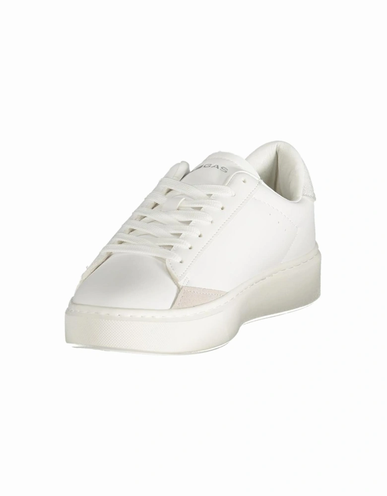 Bold Design Athletic Sneakers with Silver Details Women - White