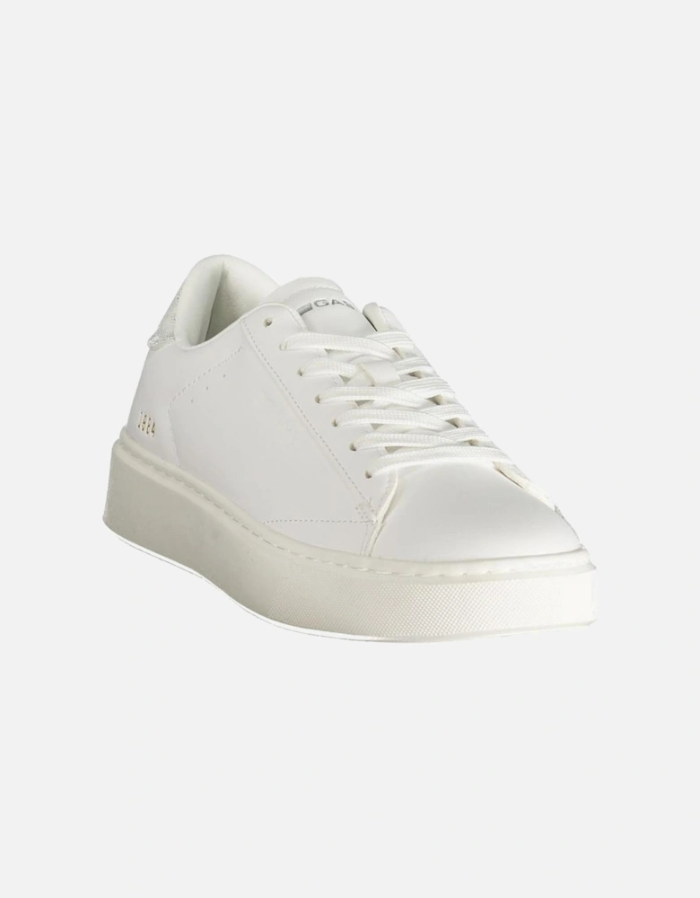 Bold Design Athletic Sneakers with Silver Details Women - White