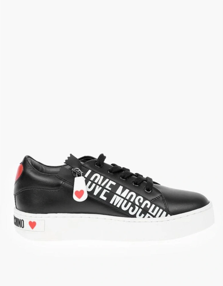Logo Leather Lace-Up Sneakers Women - Black