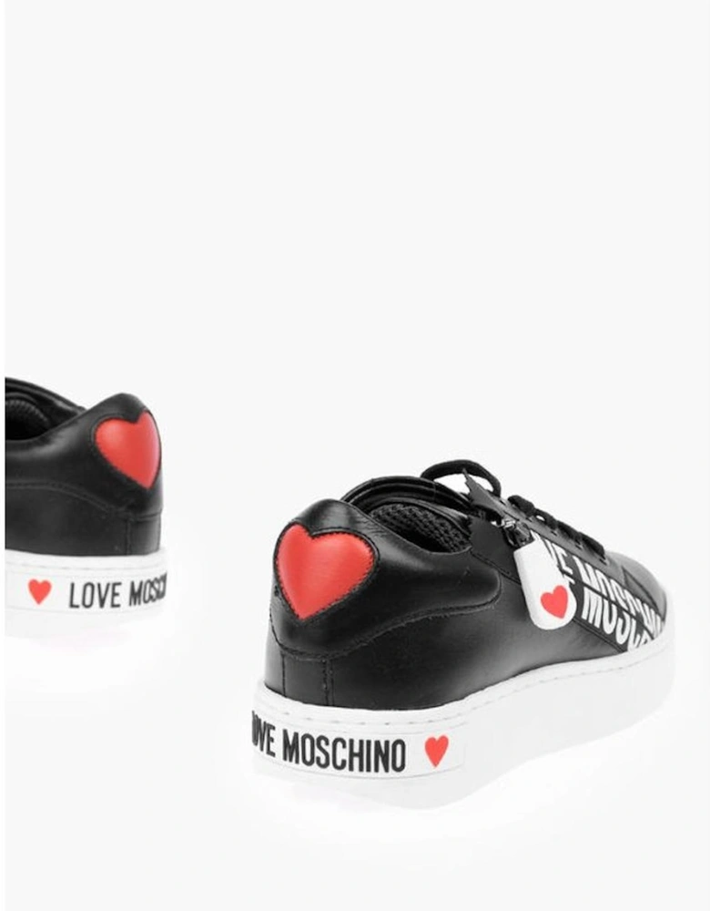 Logo Leather Lace-Up Sneakers Women - Black